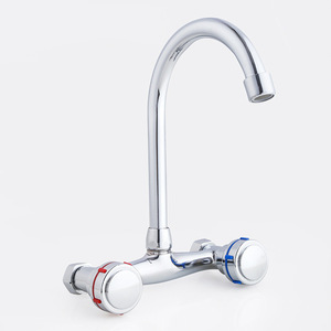 <span class=keywords><strong>Robinet</strong></span> <span class=keywords><strong>de</strong></span> cuisine mural <span class=keywords><strong>Robinet</strong></span> d'évier commercial avec bec pivotant <span class=keywords><strong>col</strong></span> <span class=keywords><strong>de</strong></span> <span class=keywords><strong>cygne</strong></span> <span class=keywords><strong>Robinet</strong></span> à 2 poignées <span class=keywords><strong>pour</strong></span> compartiment <span class=keywords><strong>de</strong></span> restaurant à domicile - Product Image 2