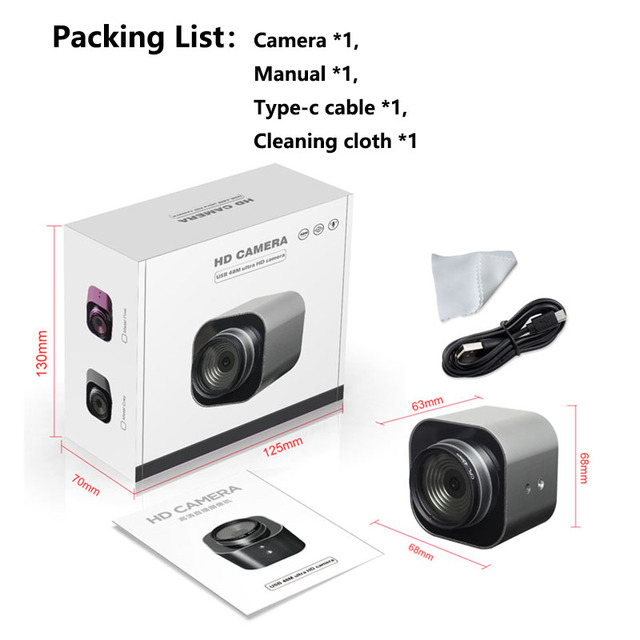 New Ultra HD Camera 48MP 30fps Industrial Medical Computer 3D Camera Photo Antishake USB HD Camera