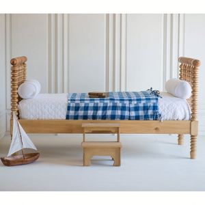French Pearl-studded Border White Solid Wood <b>Bed</b>. Fresh Mint-striped Girl-chill Room Simple <b>Single</b> <b>Princess</b> <b>Bed</b> - Product Image 3