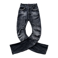 Fabricant en gros de jeans en denim pour hommes, OEM ODM, pantalons baggy à plusieurs boutons, fournisseur d'usine, pantalons amples en gros, LOGO personnalisable