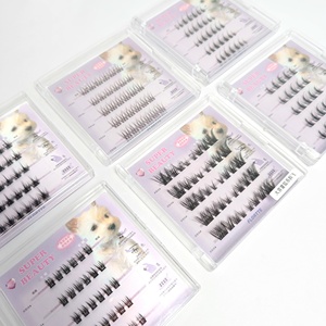 Meecil Top Vente Extensions <span class=keywords><strong>de</strong></span> cils en ruban <span class=keywords><strong>de</strong></span> <span class=keywords><strong>cheveux</strong></span> synthétiques faits à la main DIY pour kit <span class=keywords><strong>de</strong></span> cils en grappes 5 rangées - Product Image 2