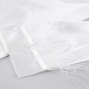 Lusso ed eleganza abito <span class=keywords><strong>da</strong></span> sposa maglia <span class=keywords><strong>manica</strong></span> <span class=keywords><strong>lunga</strong></span> piuma abito Femme bianco <span class=keywords><strong>camicia</strong></span> <span class=keywords><strong>da</strong></span> <span class=keywords><strong>notte</strong></span> - Product Image 6