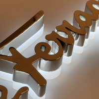 Enseigne murale personnalisée en acrylique et métal avec logo LED 3D pour la marque de pharmacie et les magasins de vente au détail commerciaux
