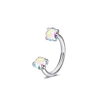 Lot de 6 anneaux de nez en acier inoxydable 316 avec zircon, anneaux de nez fins 20G, bijoux de piercing corporel transfrontaliers très demandés
