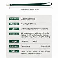 Lanières personnalisées en polyester par sublimation avec logo imprimé, sangle de cou pour badge d'identification, médaille et porte-clés