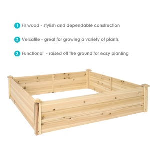 Lit de <span class=keywords><strong>jardin</strong></span> <span class=keywords><strong>en</strong></span> <span class=keywords><strong>bois</strong></span> surélevé boîte de jardinière de sapin <span class=keywords><strong>jardin</strong></span> <span class=keywords><strong>en</strong></span> <span class=keywords><strong>bois</strong></span> carré lit surélevé pour la croissance de fleurs, herbes, plantes succulentes avec fond ouvert - Product Image 5