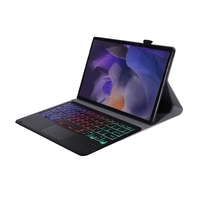 Casing kulit Keyboard nirkabel dengan Touchpad, A08-AS asli, lampu latar ultra-tipis, casing kulit dengan Touchpad untuk Samsung Galaxy Tab A8