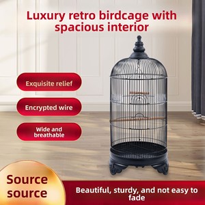 Lüks Büyük Metal Kuş Kafesi Model C305 Şekilli Üretim Kafesi Muhabbet Kuşları ve Papağanlar için - Yoğun Demir Teller Geniş Nefes Alabilen Tasarım - Product Image 2
