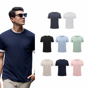 T-shirts décontractés unisexes pour hommes de haute qualité avec impression de logo personnalisé, col rond, coton léger, motif uni, coupe ample, manches courtes - Product Image 2