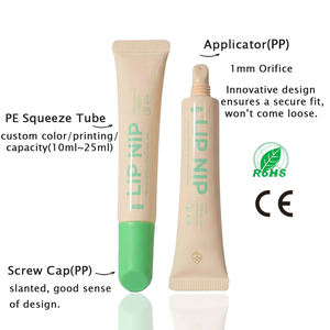 ملمع شفاه 10 لون وردي من البلاستيك الناعم مع غطاء ملمع شفاه فارغ من البولي إيثيلين مع غطاء ملولب وطباعة خاصة - Product Image 2
