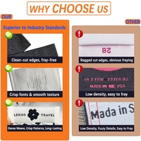 Étiquettes tissées personnalisées en polyester avec logo de marque pour vêtements, étiquettes de taille tissées pliées à coudre sur col de chemise, pour chaussures et sacs