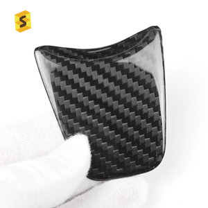 Cubierta Decorativa para Volante Shasha de Fibra de Carbono Real, Accesorios Interiores para Fiat 500 <span class=keywords><strong>Abarth</strong></span> 2012 2015 2016 2019 - Product Image 4