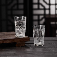 Ensemble de 2 verres à Baijiu de 100 ml, style européen, sculptés, luxe léger, haut de gamme, pour la restauration, la maison et le bar, pour spiritueux forts
