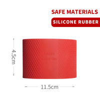 Accessoires de manchon de tasse en silicone antidérapant, réutilisable, multifonctionnel, de qualité alimentaire, certifié CE, écologique, 11,5 cm x 4,5 cm, vente en gros