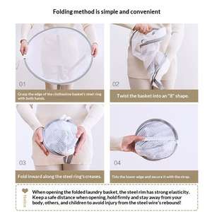 Panier à linge suspendu en filet anti-déformation, pliable et coupe-vent pour sécher les pulls et sous-vêtements, idéal pour la maison et le balcon - Product Image 3