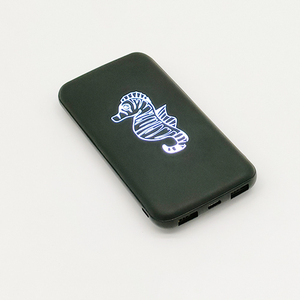 LED Logo Power Bank Wireless Charging Light up Logo Powerbank Corporate Gift Promotional 10000mah Li-polymer Battery Black White