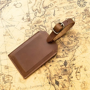 Cowhide Leather Luggage Baggage Tags ID <strong>Label</strong> <strong>for</strong> <strong>Suitcases</strong> Backpack Crazy Horse Genuine Leather Card Holder - Product Image 3
