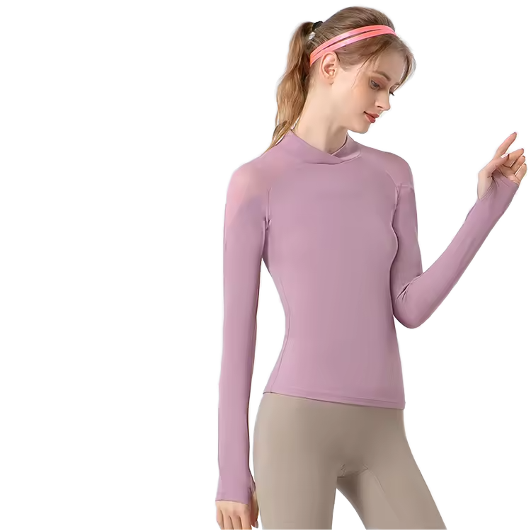 Women's Quick-Dry Half-Zip Long Sleeve Stand Collar Top for Fitness Sport Naked Feeling Running Yoga Jacket Breathable Design