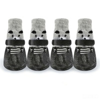 Chaussettes pour chien résistantes à l'usure, imperméables, antidérapantes, respirantes, en coton pur, avec sangle réglable, protège-pattes pour chiens de petite et moyenne taille