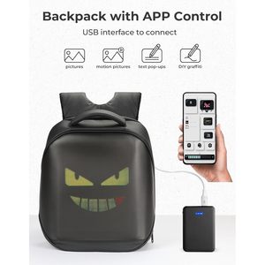 Mochila LED programable para viajes en motocicleta, camping, almacenamiento de portátil, poliéster, impresión digital - Product Image 5