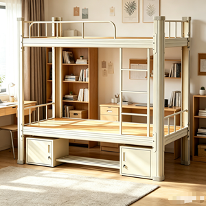 Lit superposé épaissi pour dortoirs du personnel scolaire - Modèle robuste et silencieux avec fonction de rangement pour armoires - Product Image 1