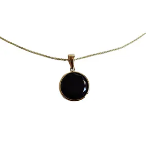 Natural Black Onyx Pendant Necklace December Birthstone Anniversary Gift