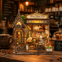 Kit de maison miniature française Hamaileon, café floral, boutique, maisonnette en bois 3D à assembler, puzzle fait main, cadeau d'anniversaire DIY