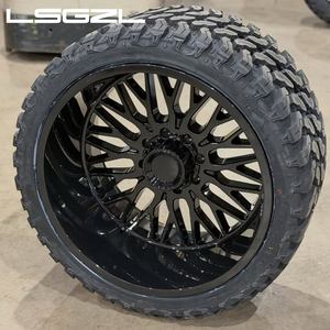 LSGZL Jantes de camion forgées Super Single 22x12 22x14 24x12 24x14 26x16 Forgées 4x4 Tout-terrain 8x170 8x180 8x6.5 6x5.5 Noir brillant - Product Image 2
