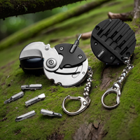 Mini pièce ronde poche extérieure couteau pliant Portable tournevis ensemble porte-clés multifonctionnel EDC outil pour Camping randonnée
