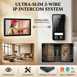Système d'interphone IP 2 fils Hiwink, vidéophone 2K avec verre 2.5D, interphone intelligent Tuya, prise en charge de la reconnaissance faciale, déverrouillage par empreinte digitale de la paume - Product Image 5