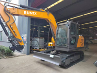 Excavatrice sur chenilles RUNTX 7.5T, machine de terrassement hydraulique avec cabine climatisée pour travaux municipaux