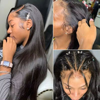 Peluca frontal de encaje HD transparente 13x6 con densidad del 180%, cabello virgen indio sin pegamento, con baby hair, al por mayor, cutícula alineada.