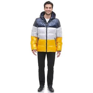 Custom Fashion Style Men's <b>Warm</b> <b>Waterproof</b> Stand Collar Puffer Jacket Canvas Winter Streetwear Quilted Cotton Filled Wholesale - Product Image 1