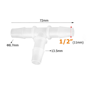ข้อต่อท่อพลาสติกแบบตัวทีขนาด 1/8 นิ้ว สำหรับชิ้นส่วนกรองน้ำ - Product Image 2