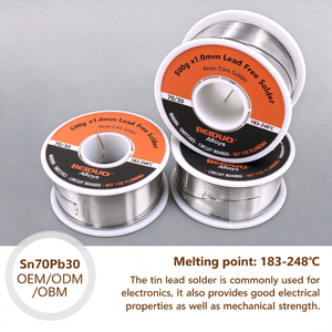 Fil de <span class=keywords><strong>soudure</strong></span> étain-plomb Sn70Pb30 1.0 0.8 1.6MM, étain haute pureté 70/30 Sn-Pb OEM/ODM pour l'électronique, la plomberie et le soudage général - Product Image 2