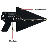 Antenne log-périodique passive HTOOL HT6 avec carte PCB noire, 600 MHz~10 GHz, gain 6 dBi, VSWR <2.2, certifiée EMC, réception/transmission