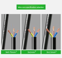 Europäischer Standard Wasserdichte Steckdose Stecker Stromkabel QT3-W 3*0,75 Quadrat Blankkupferdraht IP44 PVC-Ummantelung