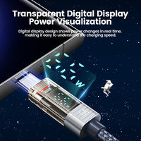 Toocki logotipo personalizado 6a 66W USB a USB C Cable de resorte digital PD carga súper rápida tipo C cables de datos para teléfono móvil