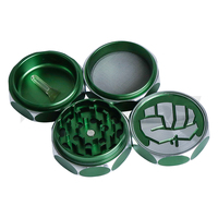 Vente en gros de moulins à épices en alliage d'aluminium personnalisés de 56 mm, moulin à tabac à logo personnalisé, moulin à tabac pour accessoires de fumeur