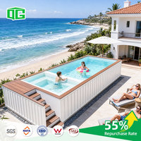 Piscine hors sol en fibre de verre de petite taille avec fenêtre en verre pour enfants, en rotin, pour jardin de maison de luxe, conteneur maritime, spa