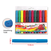 Foska – Lot de 12 marqueurs d'art lavables non toxiques à pointe ronde, en plastique, pour peinture et aquarelle, pour enfants et étudiants