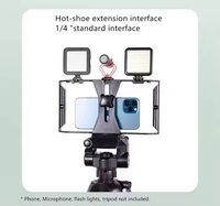 Cage de stabilisation universelle pour smartphone - Stabilisateur de tournage avec 3 supports griffe froide et trous filetés 1/4 pouce - Support de téléphone portable