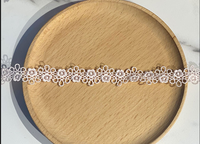 Dentelle brodée exquise en polyester rose à double face, motif rose, fil fin, 1,5 cm, accessoires vestimentaires Lolita