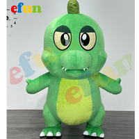 Efun Costume de mascotte de dragon de dinosaure gonflable personnalisé professionnel monstre en peluche Barney Macotte Noël Halloween pour adulte