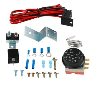 12 volt adjustable electric radio fan heat dissipation control relay harness kit