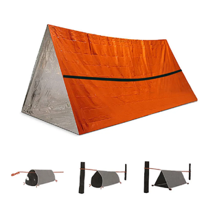 Tente d'urgence légère isolante contre le froid, abri triangulaire en film PE et aluminium, coupe-vent pour la <span class=keywords><strong>survie</strong></span> en extérieur, la randonnée et le camping - Product Image 6