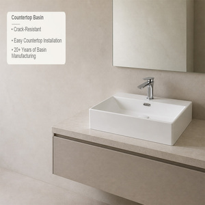Lavabo rectangular de sobremesa para baño, de uso comercial, OEM, personalizado. - Product Image 2