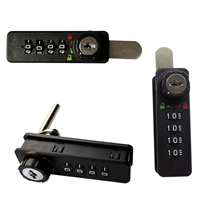 Cerradura de Combinación de 4 Dígitos para Gabinete, Archivador, Puerta de Madera, Plástico Resistente, Color Negro, ABS, con Llave, Certificación ISO9001