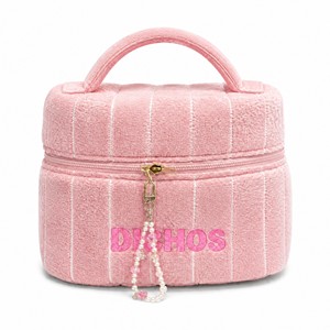 DICHOS for Faux Fur Zipper Closure Fashion Portable Makeup <strong>Case</strong> for Women Travel for Organizer Medium Capacity - Product Image 5