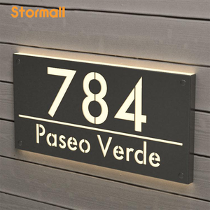 Solare 3D indirizzo pubblicitario segno numeri di casa impermeabile LED illuminato all'aperto segni di indirizzo con numeri di targa - Product Image 3